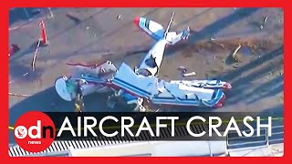 Small Plane Crashes into Parking Lot in San Diego