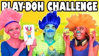 Trolls Play Doh Challenge Poppy vs Branch vs DJ Suki. TotallyTV