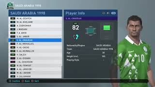 PES 2019 - PS4 - WORLD CUP 1998 - SAUDI ARABIA