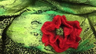МАК  -- МОКРОЕ ВАЛЯНИЕ -- ЭТО ПРОСТО.Мастерская  Ирины Кузнецовой / WET FELTING POPPY