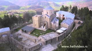 Manastir Djurdjevi stupovi snimak iz vazduha