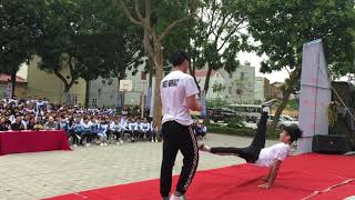 Biểu diễn street workout tại trường THPT Xuân Giang 2019