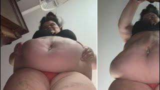 Ssbbw trying to roll belly