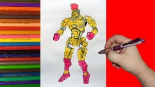 How to draw robot MIDAS, Real Steel, Как нарисовать робота Мидас, Живая Сталь
