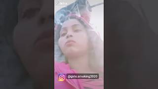 Indian girl smoking cigarette on tik tok
