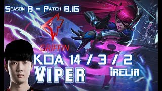GRF Viper IRELIA vs SWAIN Bot - Patch 8.16 KR Ranked