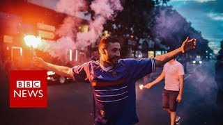 World Cup 2018: France football victory ends in tear gas - BBC News