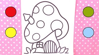 Maison Champignon Coloriage pour Enfants