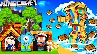 BAZA VS TSUNAMI KSIĄŻEK - MINECRAFT TSUNAMI CHALLENGE | Vito VS Bella