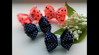 Бантики из репсовых лент 2,5 см. МК Канзаши / The bow of REP ribbons 2.5 cm. MK Kanzashi