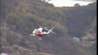 広島県防災ヘリコプター【JA6774 BELL412EP】　目標マーカー投下