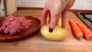 2 PATATE 2 CAROTE un pò di CARNE e la CENA SQUISITA E' PRONTA #155