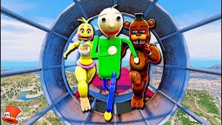 ULTIMATE BALDI'S BASICS & ANIMATRONIC DEATHRUN! (GTA 5 Mods FNAF RedHatter)