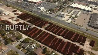 USA: Drone captures thousands of steel panels rusting in Texas as border wall contracts cancelled