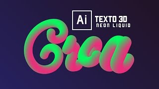 Illustrator - Texto 3D Neon (Fácil en 1min.)