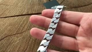 Серебряный родированный браслет Панцирь.