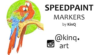 SPEEDPAINT markers: Two parrots // скетчинг маркерами