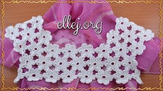 ♦ Цветочная кокетка крючком • Безотрывное вязание • ellej