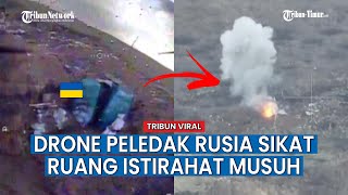 Ruang Istirahat Tentara Ukraina yang Disamarkan Kena Hantaman Drone Peledak Rusia