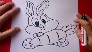 Como dibujar a Bugs Bunny paso a paso 2 - Looney Tunes | How to draw Bugs Bunny 2 - Looney Tunes