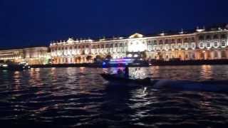 Ночь с 13 на 14 Июня на Теплоходе.Плывем по Неве в Санкт-Петербурге.Красота.