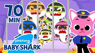 Thief Shark Family, All Under Arrest! | +Compilation | Baby Shark Stories 