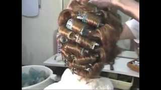 Brunette roller set 1960s hair style