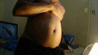 Pizza belly stuffing guy
