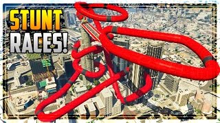 CRAZY NEW GTA 5 STUNT RACES - UNDERWATER FIRE RAMP, HUGE TUNNELS & WIPEOUT!