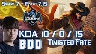 LZ BDD TWISTED FATE vs CORKI Mid - Patch 7.15 KOREA Ranked