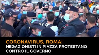 coronavirus, Roma: negazionisti in piazza protestano contro il governo