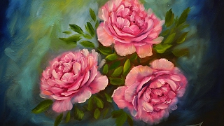 Рисуем пионы маслом. peonies flowers oil paint.