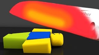 EXPERIMENT Glowing 1000 degree KNIFE VS ROBLOX! (Roblox Murder Mystery 3)