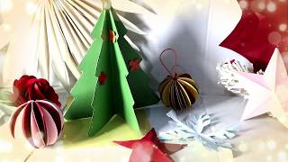 Cara membuat hiasan dekorasi natal dari kertas | diy hiasan pohon  natal | ornamen natal