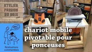 CHARIOT MOBILE PIVOTABLE POUR PONCEUSES (flip top tool stand)