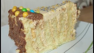 Торт бисквитный "Крученый" очень нежный и вкусный
