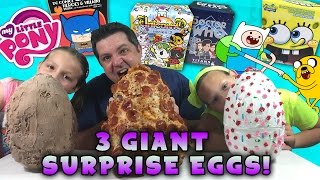 3 Giant Surprise Eggs - Unicorno, Adventure Time, MLP, Doctor Who