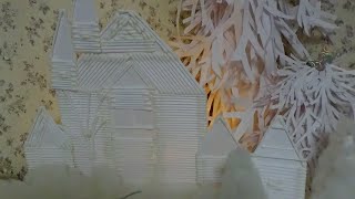 поделки из ватных палочек, делаем рождественские поделки