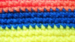 Узор Цветные полоски из столбиков без накида - Crochet pattern Colorful stripes of columns sc
