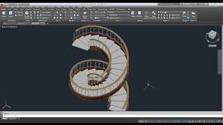 AutoCAD 2016  Spiral Staircase 3D(บันไดเวียน)