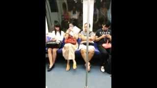 Chinese Woman Picking Nose and Eating own Snot in Singapore SMRT 002