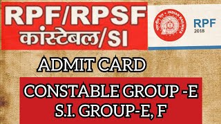 Rpf constable and si admit card ralway|| how download rpf si and constable admit card 2018||