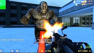Counter Strike Source Zombie Horde mod Zombie Boss fight Online Gameplay on Mental Hospital map