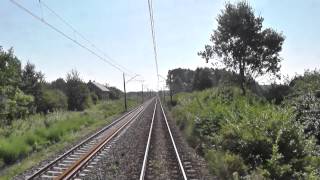 Odcinek Lubliniec - Kluczbork z tyłu pociągu IR Pirania