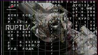 ISS: Soyuz spacecraft docks International Space Station with Russian film crew on board