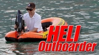 Model helicopter used as OUTBOARD MOTOR for boat!?!!!