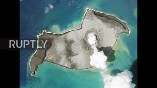 Tonga: Satellite images show Hunga Tonga island before and during eruption *STILLS*