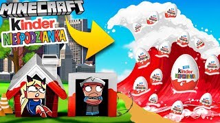 BAZA VS KINDER NIESPODZIANKA TSUNAMI - MINECRAFT TSUNAMI CHALLENGE | Vito VS Bella