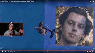 Cizzorz reacts to his Fortnite Pixel Art by me