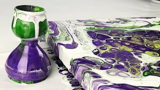 NEW QUAFFER Shot Glass Flip and Drag Acrylic Pouring Technique